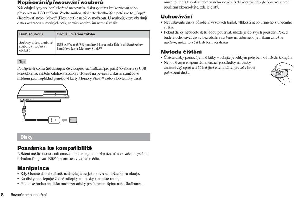 U souborû, které obsahují data s ochranou autorsk ch práv, se vám kopírování nemusí zdafiit.