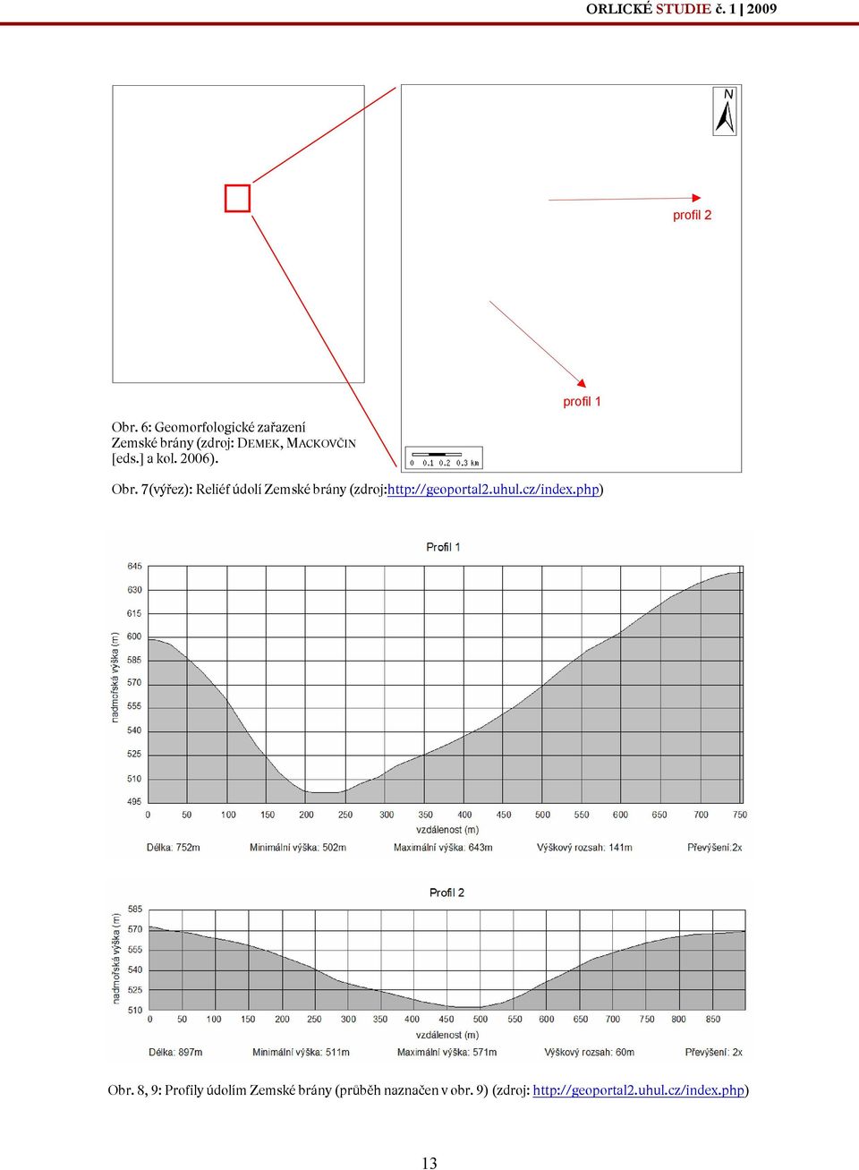 2006). profil 1 Obr. 7(výřez): Reliéf údolí Zemské brány (zdroj:http://geoportal2.