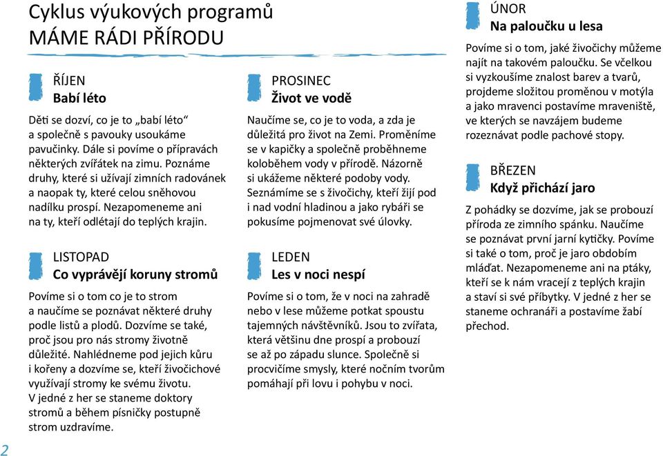 listopad Co vyprávějí koruny stromů Povíme si o tom co je to strom a naučíme se poznávat některé druhy podle listů a plodů. Dozvíme se také, proč jsou pro nás stromy životně důležité.