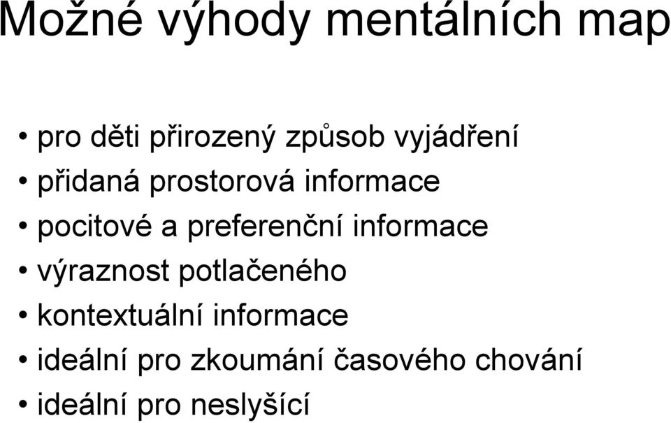 preferenční informace výraznost potlačeného kontextuální