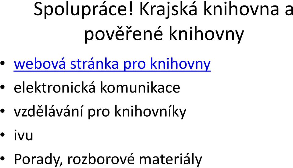 webová stránka pro knihovny