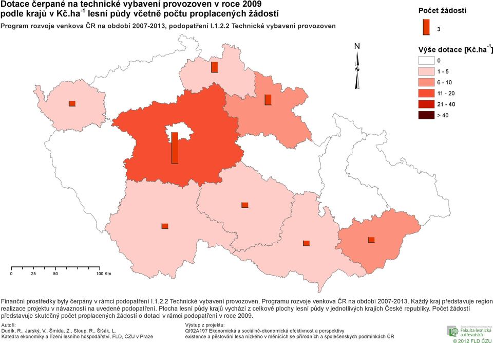 ha -1 ] 1-5 6-1 11-2 21-4 > 4 Finanční prostředky byly čerpány v rámci podopatření I.1.2.2 Technické vybavení provozoven, Programu rozvoje venkova ČR na období 27-213.