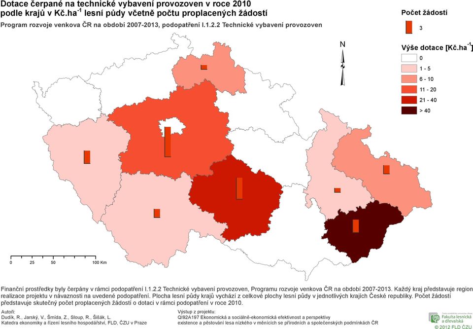 ha -1 ] 1-5 6-1 11-2 21-4 > 4 Finanční prostředky byly čerpány v rámci podopatření I.1.2.2 Technické vybavení provozoven, Programu rozvoje venkova ČR na období 27-213.