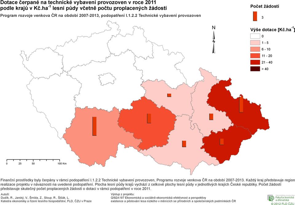 ha -1 ] 1-5 6-1 11-2 21-4 > 4 Finanční prostředky byly čerpány v rámci podopatření I.1.2.2 Technické vybavení provozoven, Programu rozvoje venkova ČR na období 27-213.