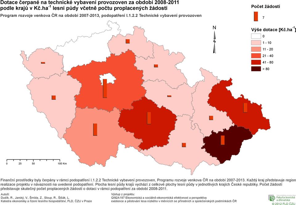 ha -1 ] 1-1 11-2 21-4 41-8 > 8 Finanční prostředky byly čerpány v rámci podopatření I.1.2.2 Technické vybavení provozoven, Programu rozvoje venkova ČR na období 27-213.