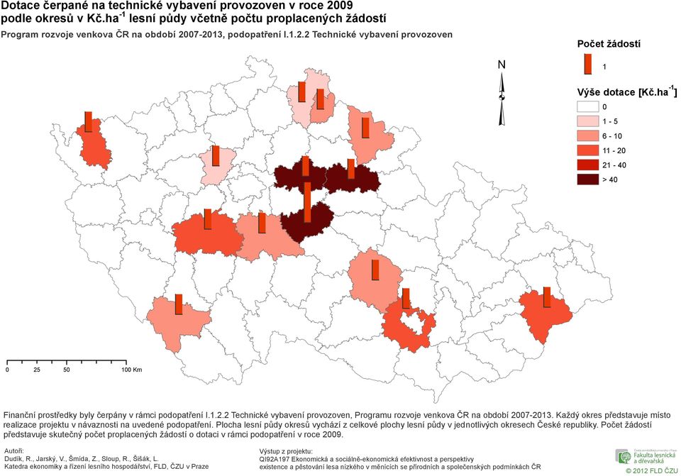 ha -1 ] 1-5 6-1 11-2 21-4 > 4 Finanční prostředky byly čerpány v rámci podopatření I.1.2.2 Technické vybavení provozoven, Programu rozvoje venkova ČR na období 27-213.