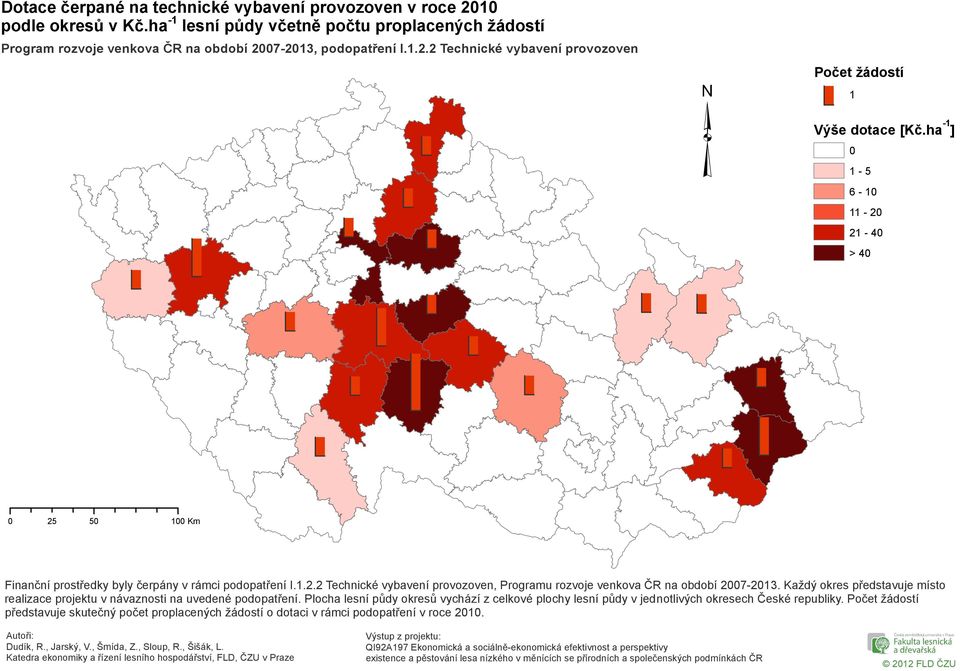 ha -1 ] 1-5 6-1 11-2 21-4 > 4 Finanční prostředky byly čerpány v rámci podopatření I.1.2.2 Technické vybavení provozoven, Programu rozvoje venkova ČR na období 27-213.