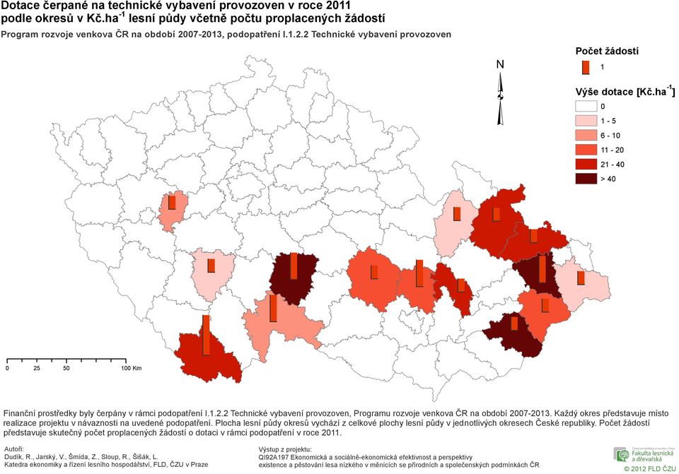 ha -1 ] 1-5 6-1 11-2 21-4 > 4 Finanční prostředky byly čerpány v rámci podopatření I.1.2.2 Technické vybavení provozoven, Programu rozvoje venkova ČR na období 27-213.