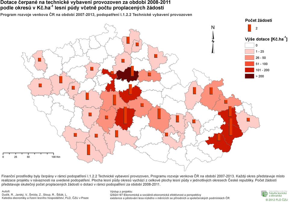 ha -1 ] 1-25 26-5 51-1 11-2 > 2 Finanční prostředky byly čerpány v rámci podopatření I.1.2.2 Technické vybavení provozoven, Programu rozvoje venkova ČR na období 27-213.