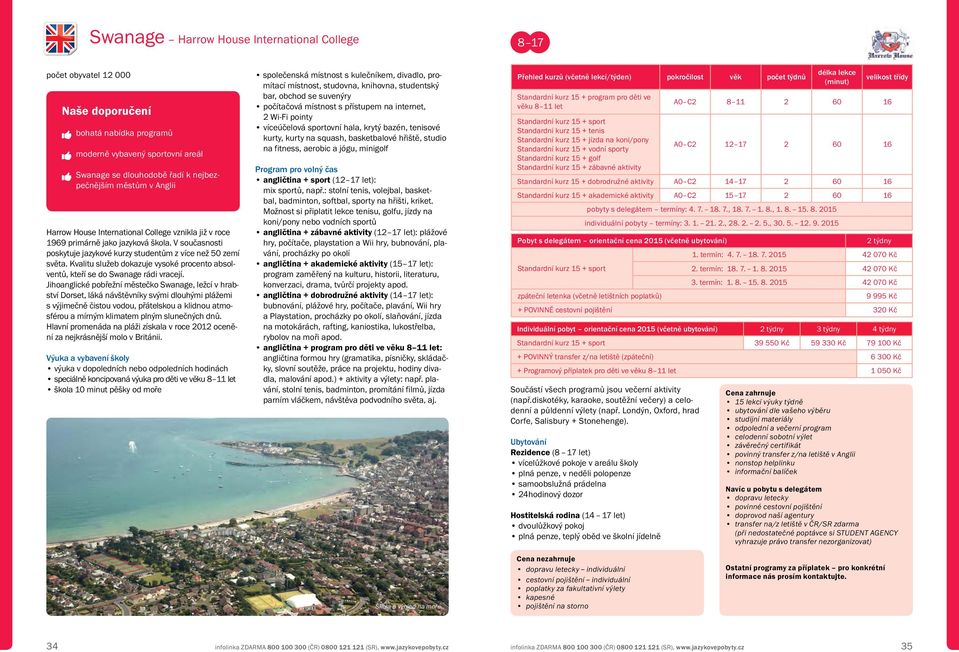 Kvalitu služeb dokazuje vysoké procento absolventů, kteří se do Swanage rádi vracejí.