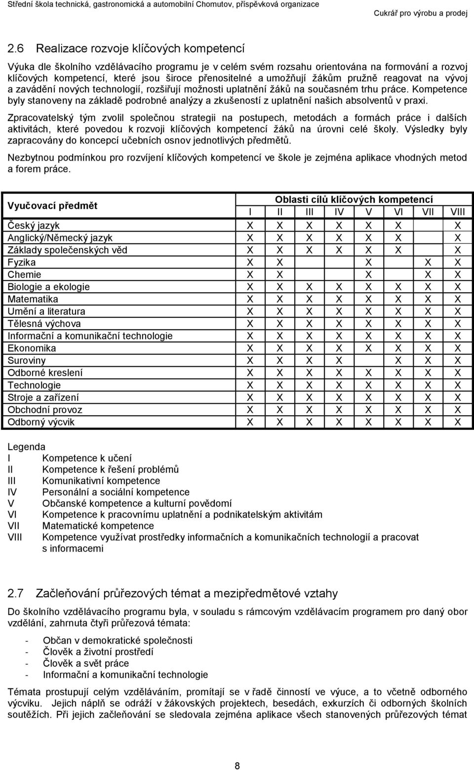 Kompetence byly stanoveny na základě podrobné analýzy a zkušeností z uplatnění našich absolventů v praxi.