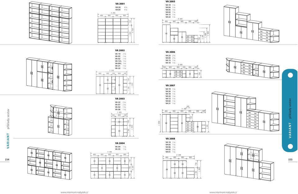 příklady sestav VA 2003 VA 22 VA 07 VA 02 VA 06 VA 2004 VA 04 VA 05 VA 19 VA 20 VA