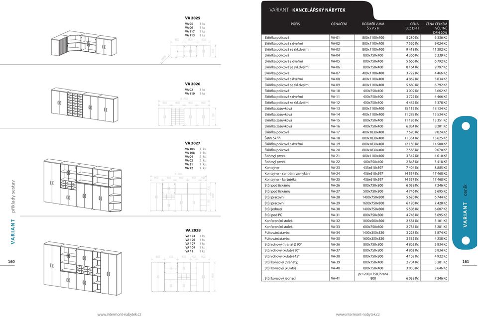 dveřmi VA-03 800x1100x400 9 418 Kč 11 302 Kč Skříňka policová VA-04 800x750x400 4 366 Kč 5 239 Kč Skříňka policová s dveřmi VA-05 800x750x400 5 660 Kč 6 792 Kč Skříňka policová se skl.