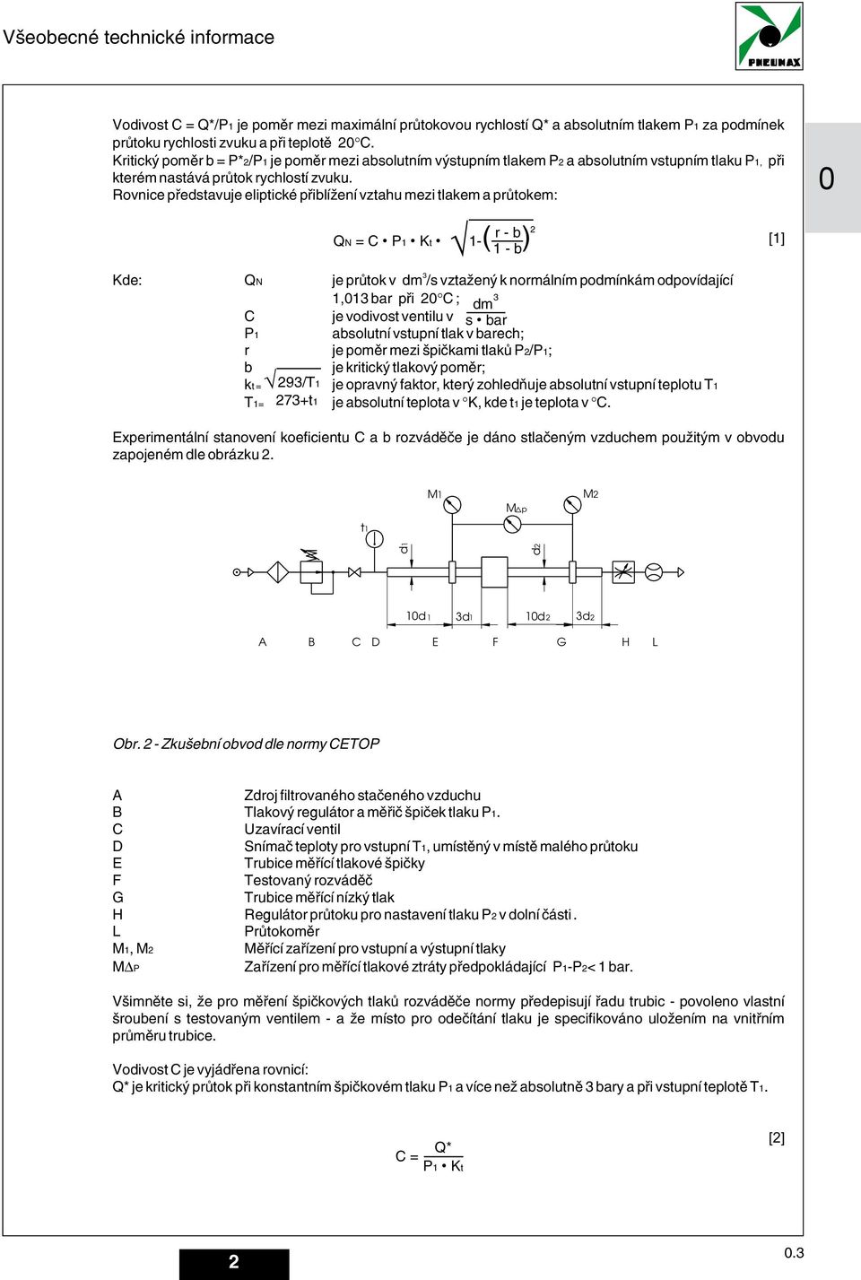 Rovnice představuje eliptické přiblížení vztahu mezi tlakem a průtokem: Q = P K N t ( ) r b [ ] b Kde: QN je průtok v dm /s vztažený k normálním podmínkám odpovídající,0 bar při 0 ; dm je vodivost