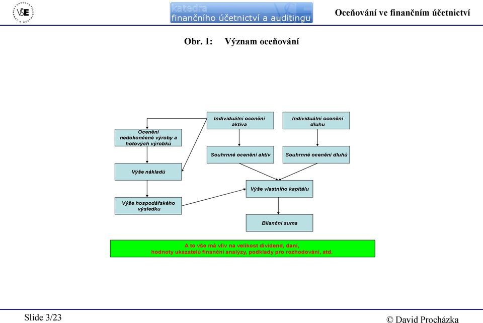 Souhrnné ocenění aktiv Individuální ocenění dluhu Souhrnné ocenění dluhů Výše nákladů Výše vlastního