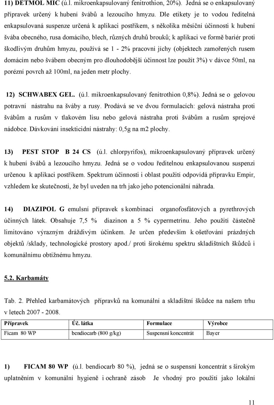 formě bariér proti škodlivým druhům hmyzu, používá se 1-2% pracovní jíchy (objektech zamořených rusem domácím nebo švábem obecným pro dlouhodobější účinnost lze použít 3%) v dávce 50ml, na porézní