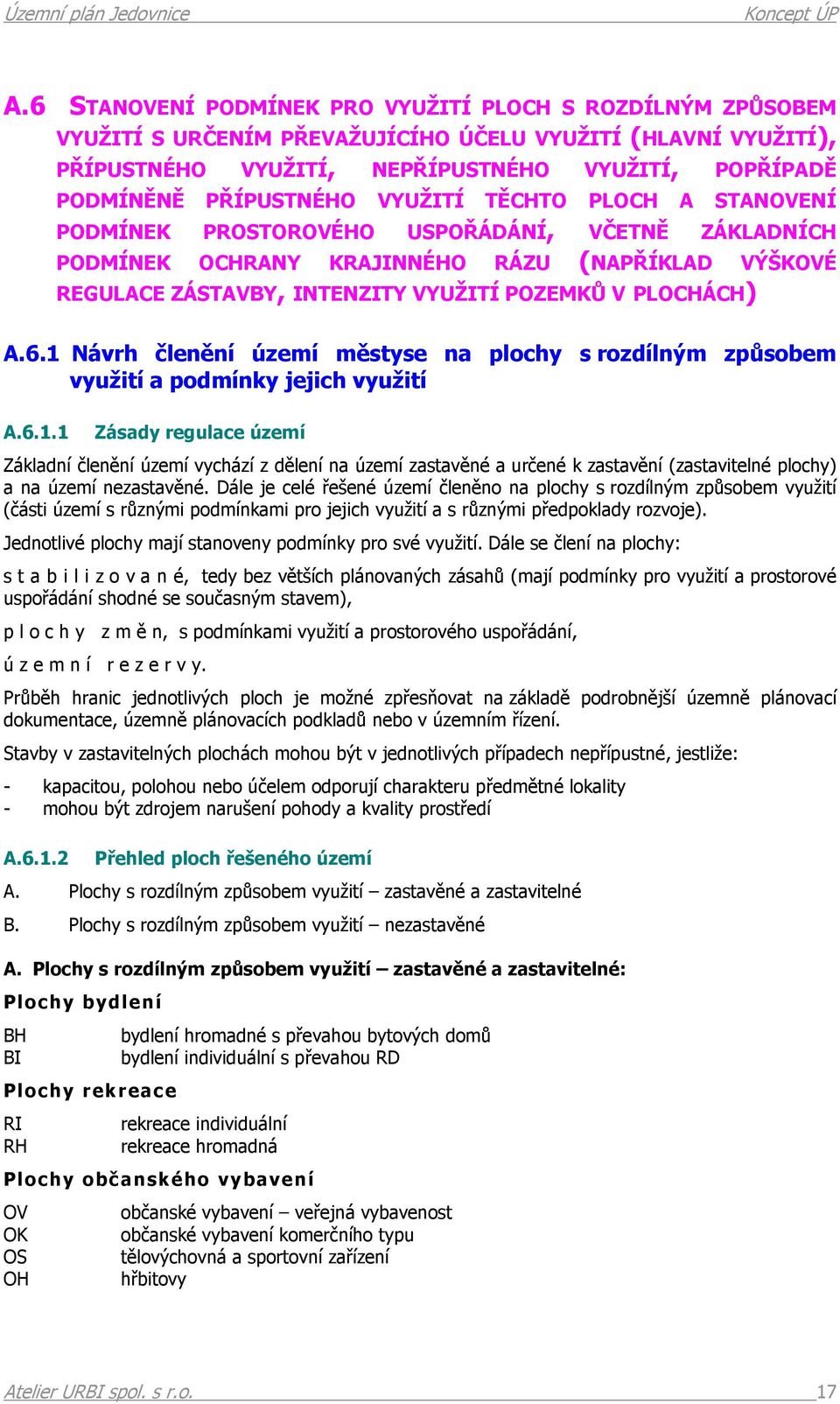 PLOCHÁCH) A.6.1 Návrh členění území městyse na plochy s rozdílným způsobem využití a podmínky jejich využití A.6.1.1 Zásady regulace území Základní členění území vychází z dělení na území zastavěné a určené k zastavění (zastavitelné plochy) a na území nezastavěné.