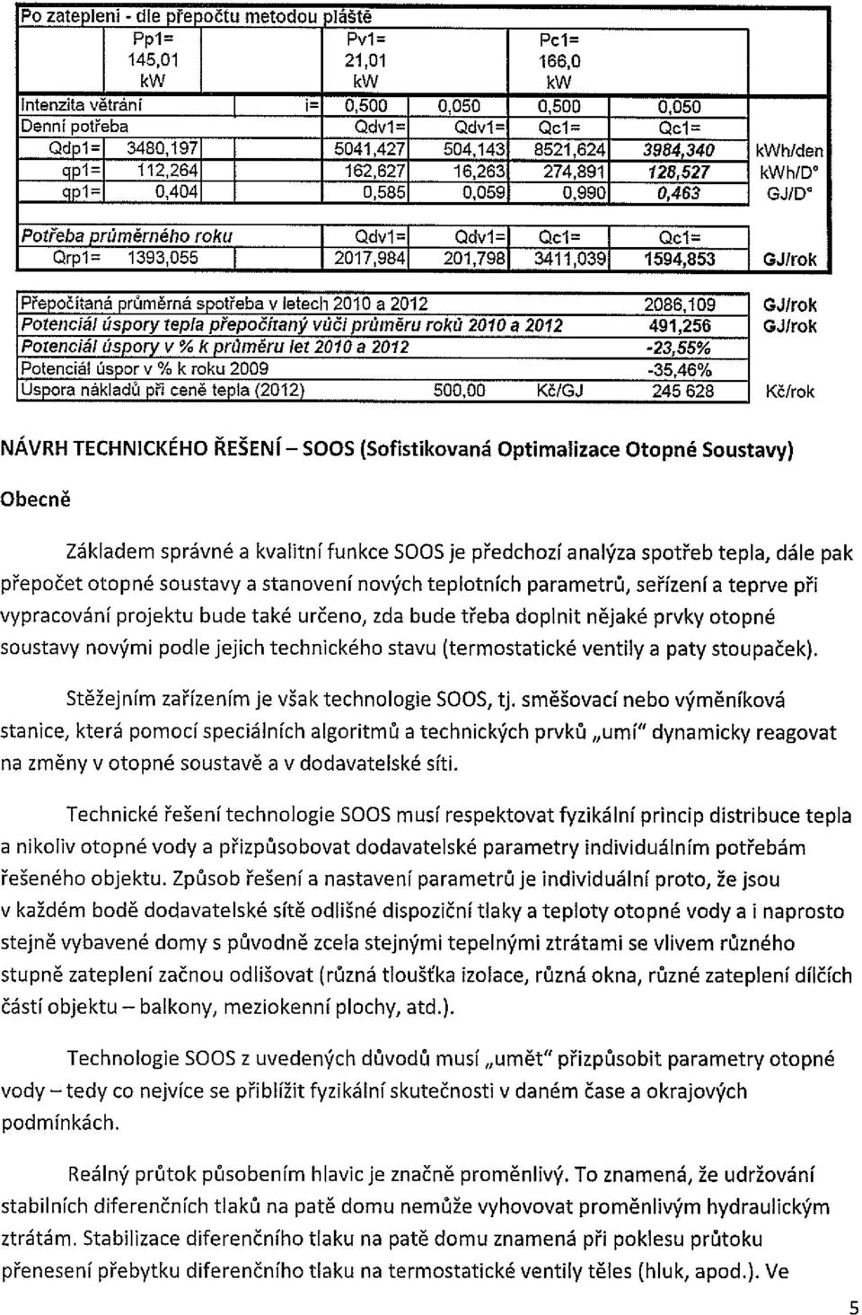 GJ/rk Přepčitaná průměrná sptřeba v letech 2010 a 2012 2086,109 GJlrk Ptenciál úspry tepla přepčítaný vůči průměru rků 2010 a 2012 491,256 GJlrk Ptenciál úspry v % k průměru let 2010 a 2012-23,56%