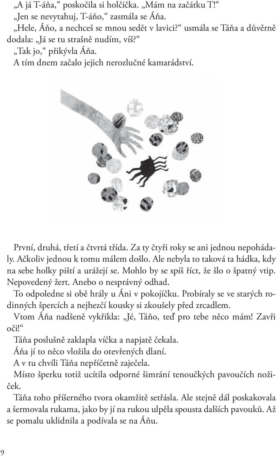 Ale nebyla to taková ta hádka, kdy na sebe holky piští a urážejí se. Mohlo by se spíš říct, že šlo o špatný vtip. Nepovedený žert. Anebo o nesprávný odhad. To odpoledne si obě hrály u Áni v pokojíčku.