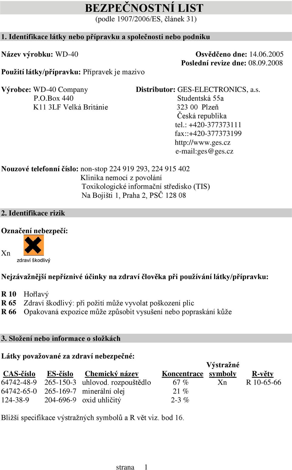 : +420377373111 fax::+420377373199 http://www.ges.cz email:ges@ges.