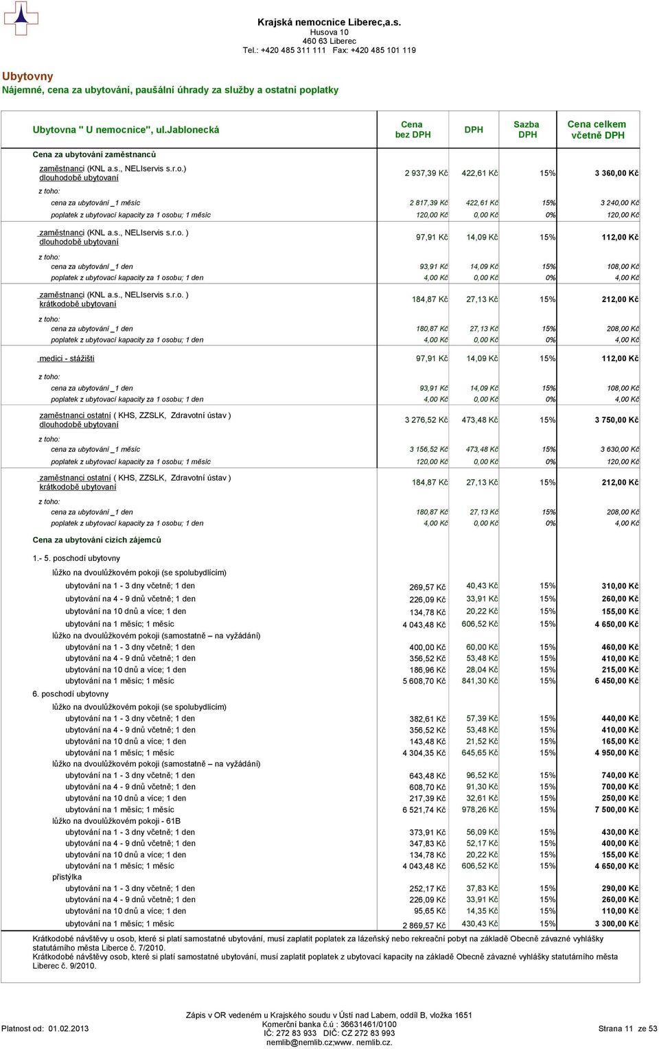 0,00 Kč 0% 120,00 Kč zaměstnanci (KNL a.s., NELIservis s.r.o.