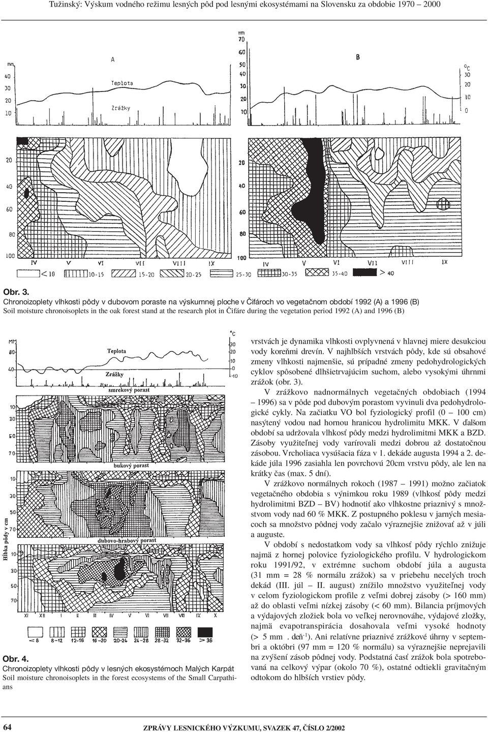 re during the vegetation period 1992 (A) and 1996 (B) Obr. 4.