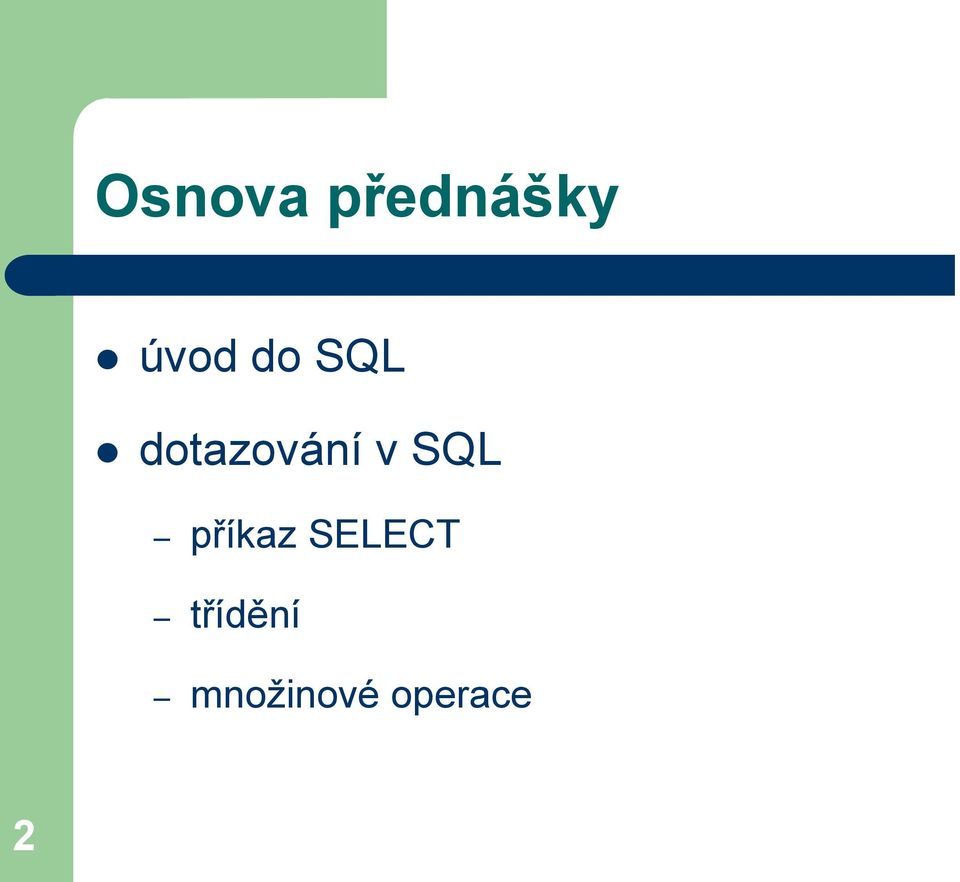 SQL příkaz SELECT