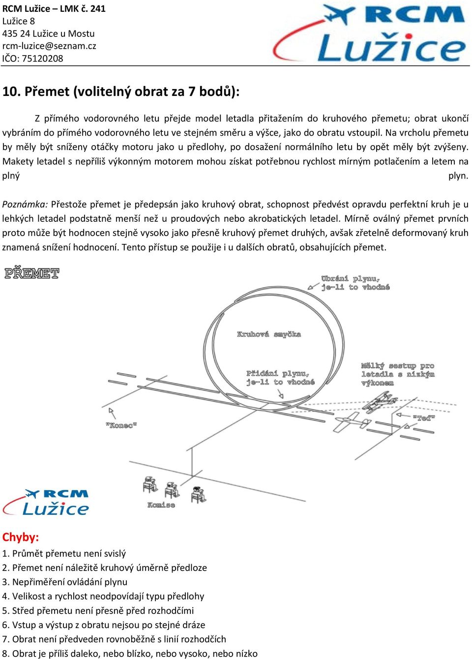 Makety letadel s nepříliš výkonným motorem mohou získat potřebnou rychlost mírným potlačením a letem na plný plyn.