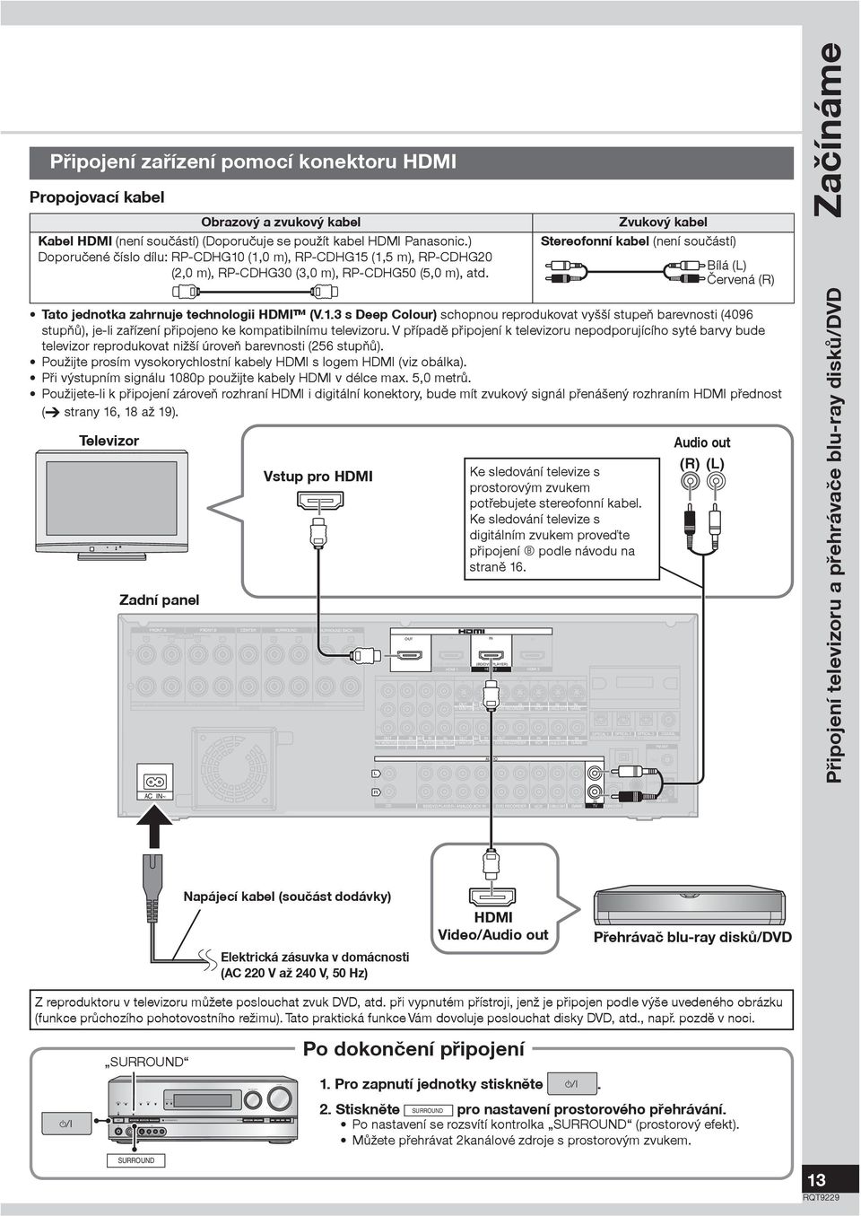 použít kabel HDMI Panasonic.) Doporuèené èíslo dílu: RP-CDHG10 (1,0 m), RP-CDHG15 (1,5 m), RP-CDHG20 (2,0 m), RP-CDHG30 (3,0 m), RP-CDHG50 (5,0 m), atd.