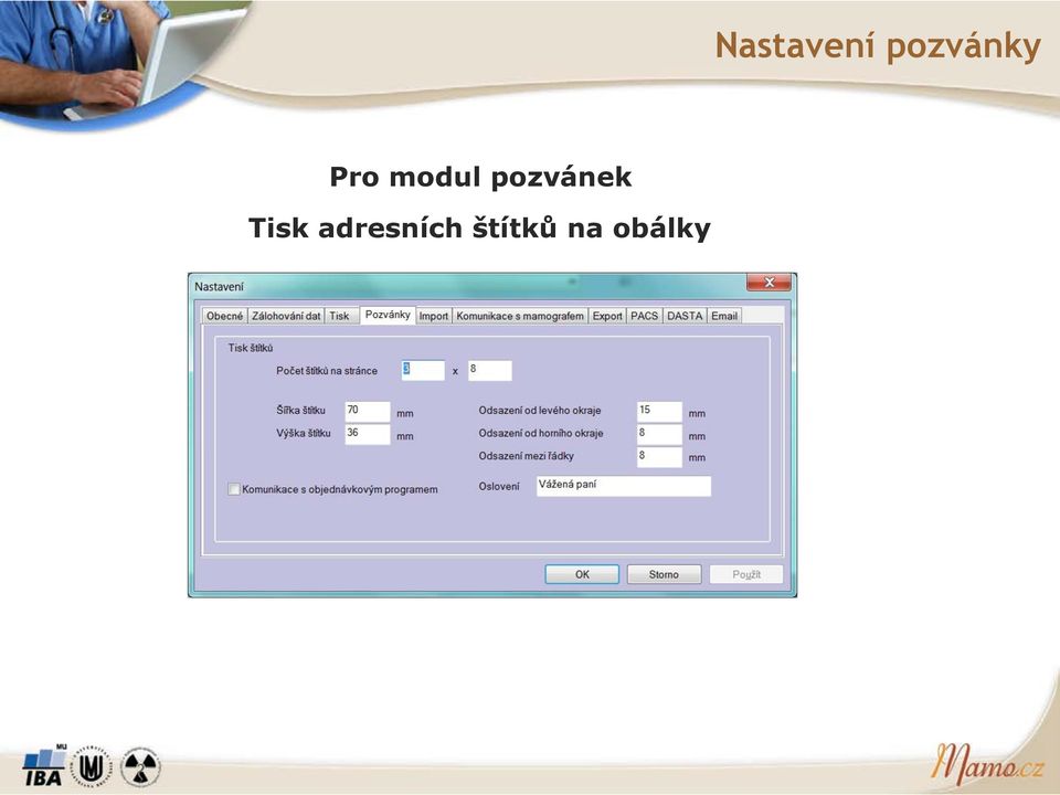 modul pozvánek