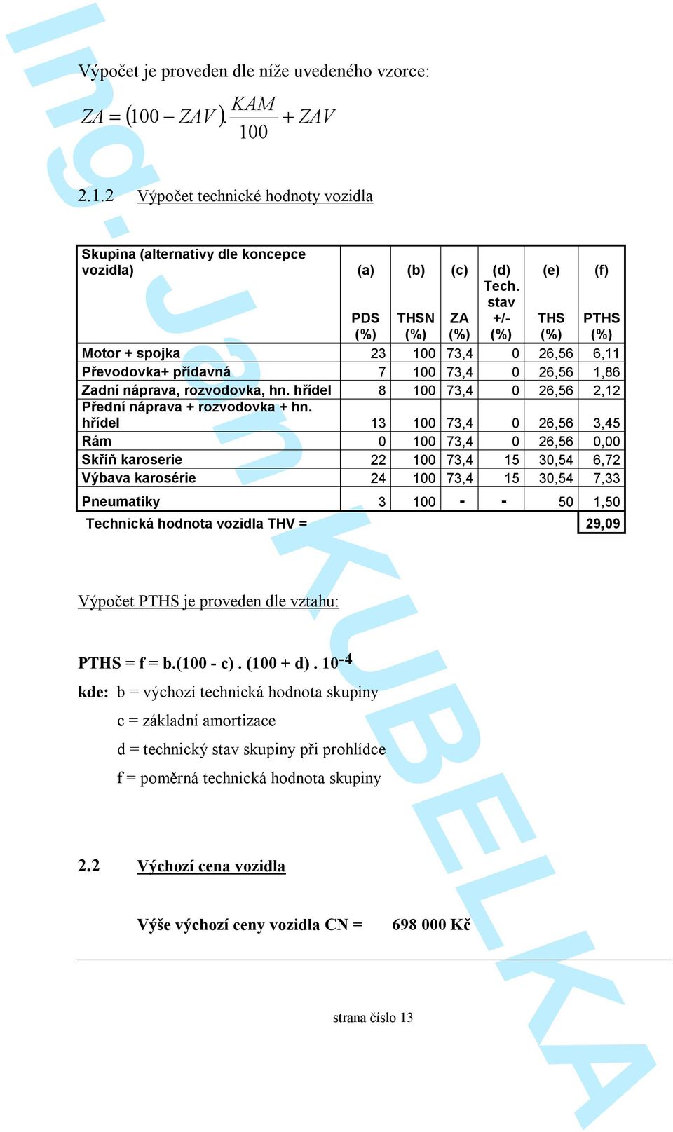 hřídel 8 100 73,4 0 26,56 2,12 Přední náprava + rozvodovka + hn.