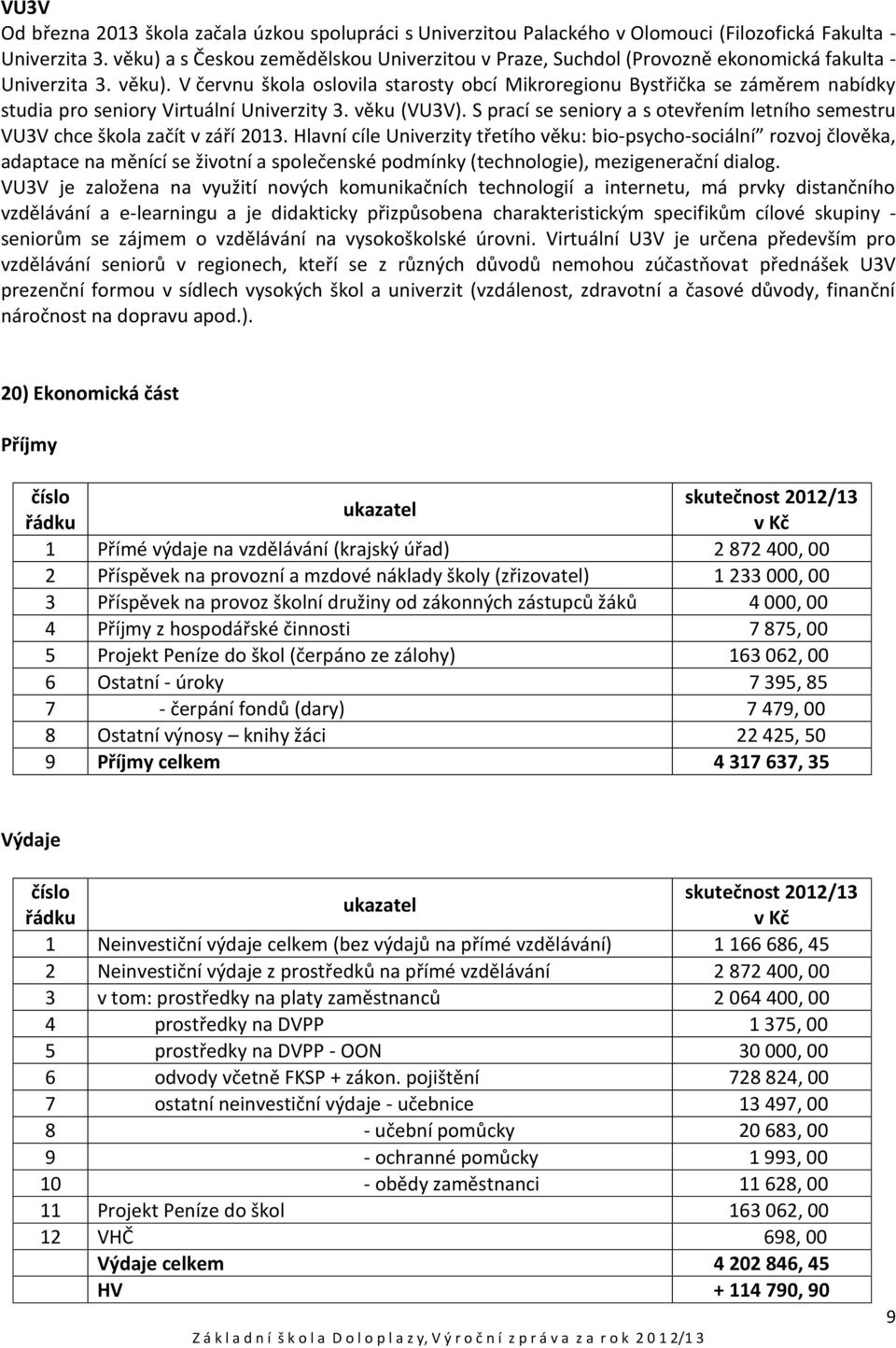 V červnu škola oslovila starosty obcí Mikroregionu Bystřička se záměrem nabídky studia pro seniory Virtuální Univerzity 3. věku (VU3V).