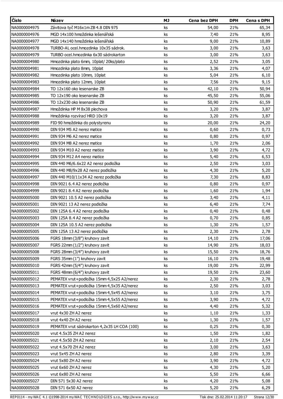 hmozdinka 10x35 sádrok. ks 3,00 21% 3,63 NA0000004979 TURBO ocel.