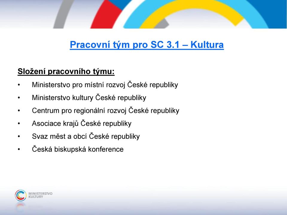 České republiky Ministerstvo kultury České republiky Centrum pro