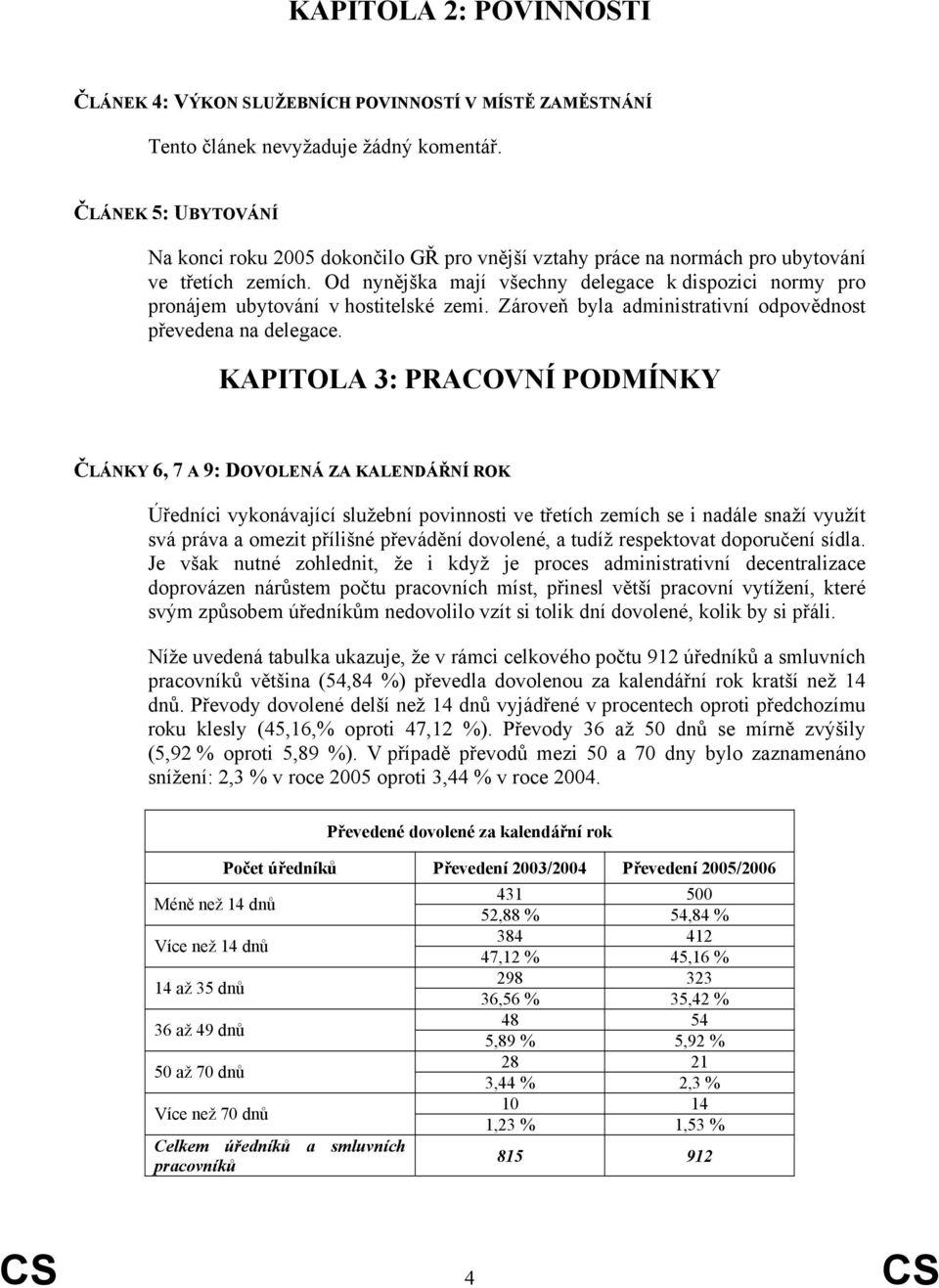 Od nynějška mají všechny delegace k dispozici normy pro pronájem ubytování v hostitelské zemi. Zároveň byla administrativní odpovědnost převedena na delegace.