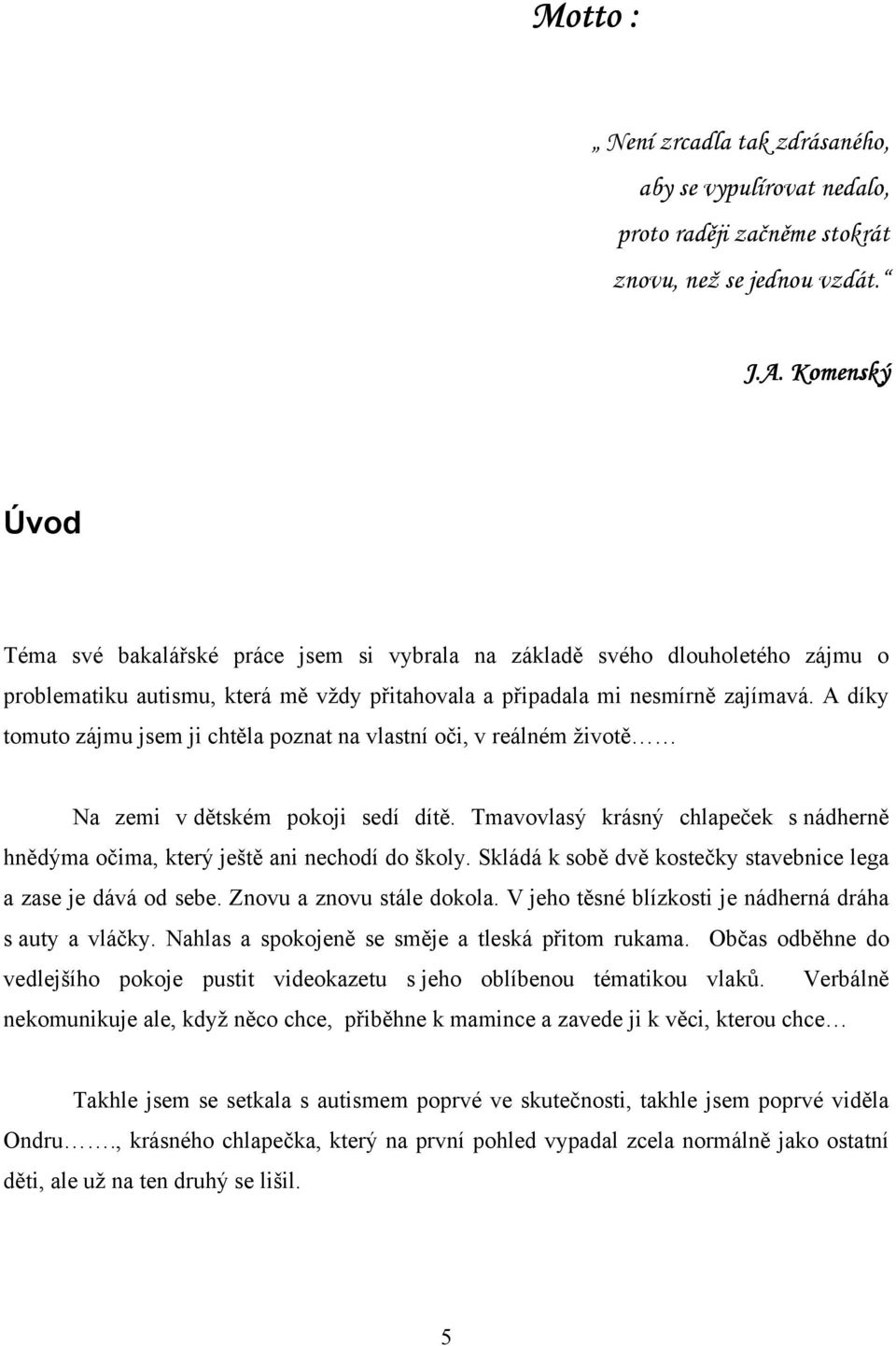 A díky tomuto zájmu jsem ji chtěla poznat na vlastní oči, v reálném životě Na zemi v dětském pokoji sedí dítě. Tmavovlasý krásný chlapeček s nádherně hnědýma očima, který ještě ani nechodí do školy.