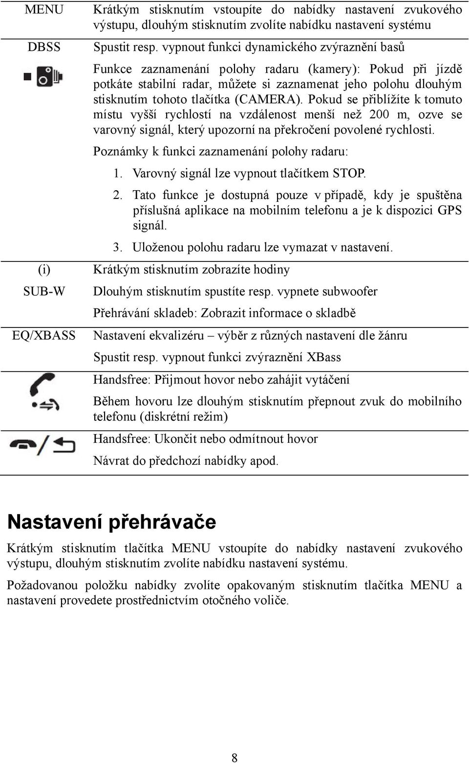 (CAMERA). Pokud se přiblížíte k tomuto místu vyšší rychlostí na vzdálenost menší než 200 m, ozve se varovný signál, který upozorní na překročení povolené rychlosti.