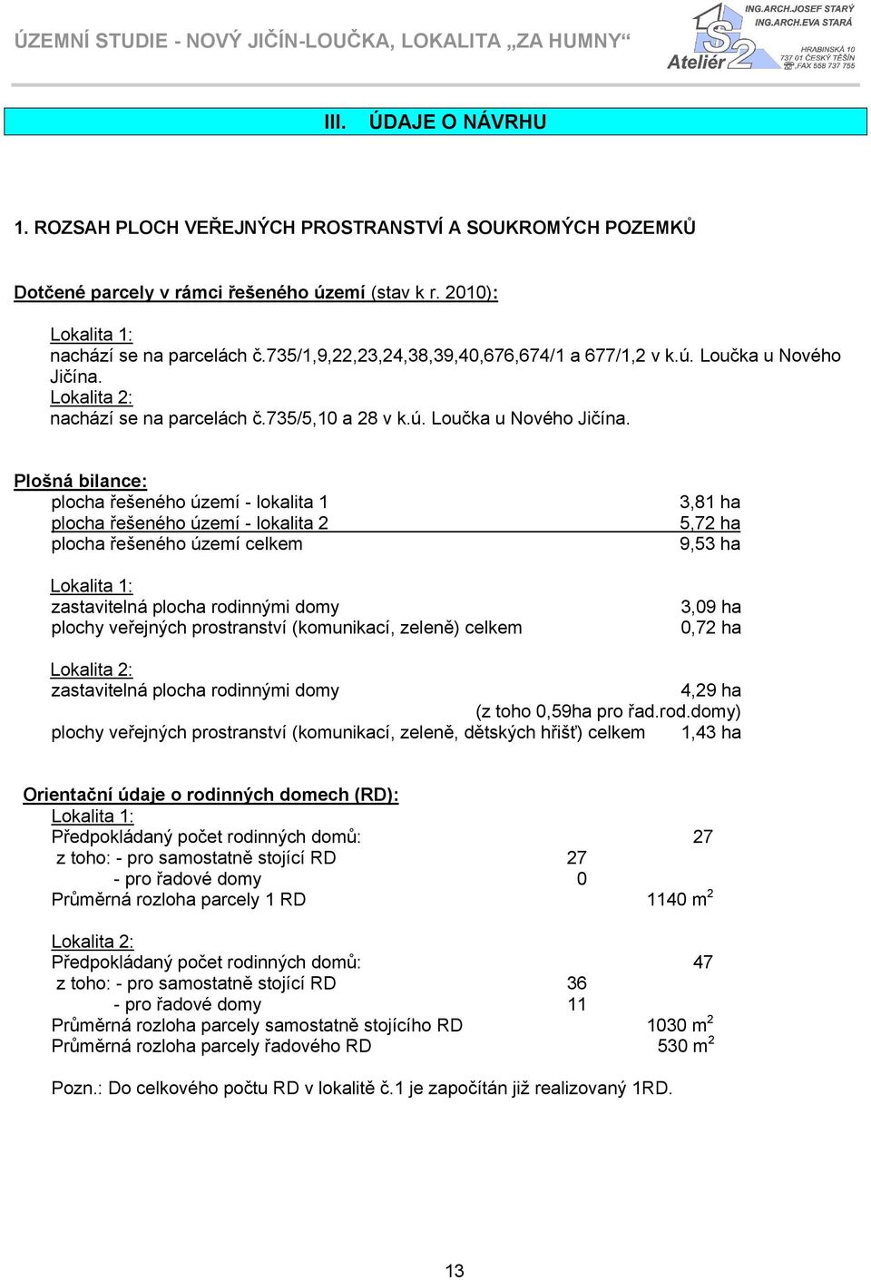 nachází se na parcelách č.735/5,10 a 28 v k.ú. Loučka u Nového Jičína.