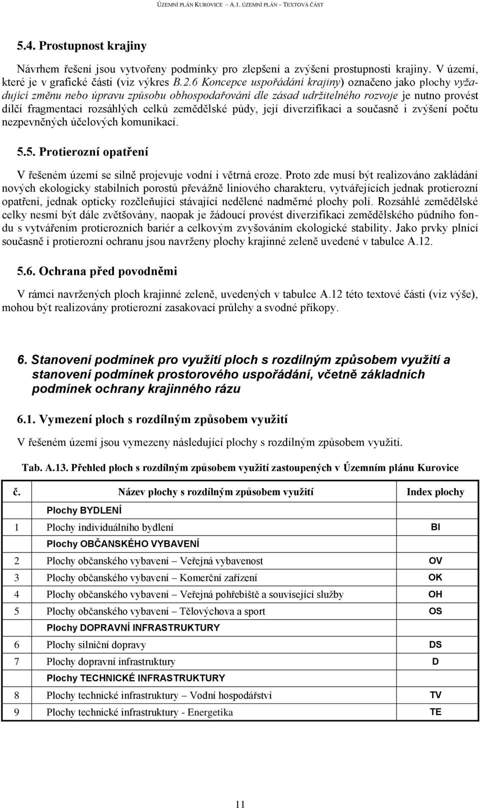 půdy, její diverzifikaci a současně i zvýšení počtu nezpevněných účelových komunikací. 5.5. Protierozní opatření V řešeném území se silně projevuje vodní i větrná eroze.