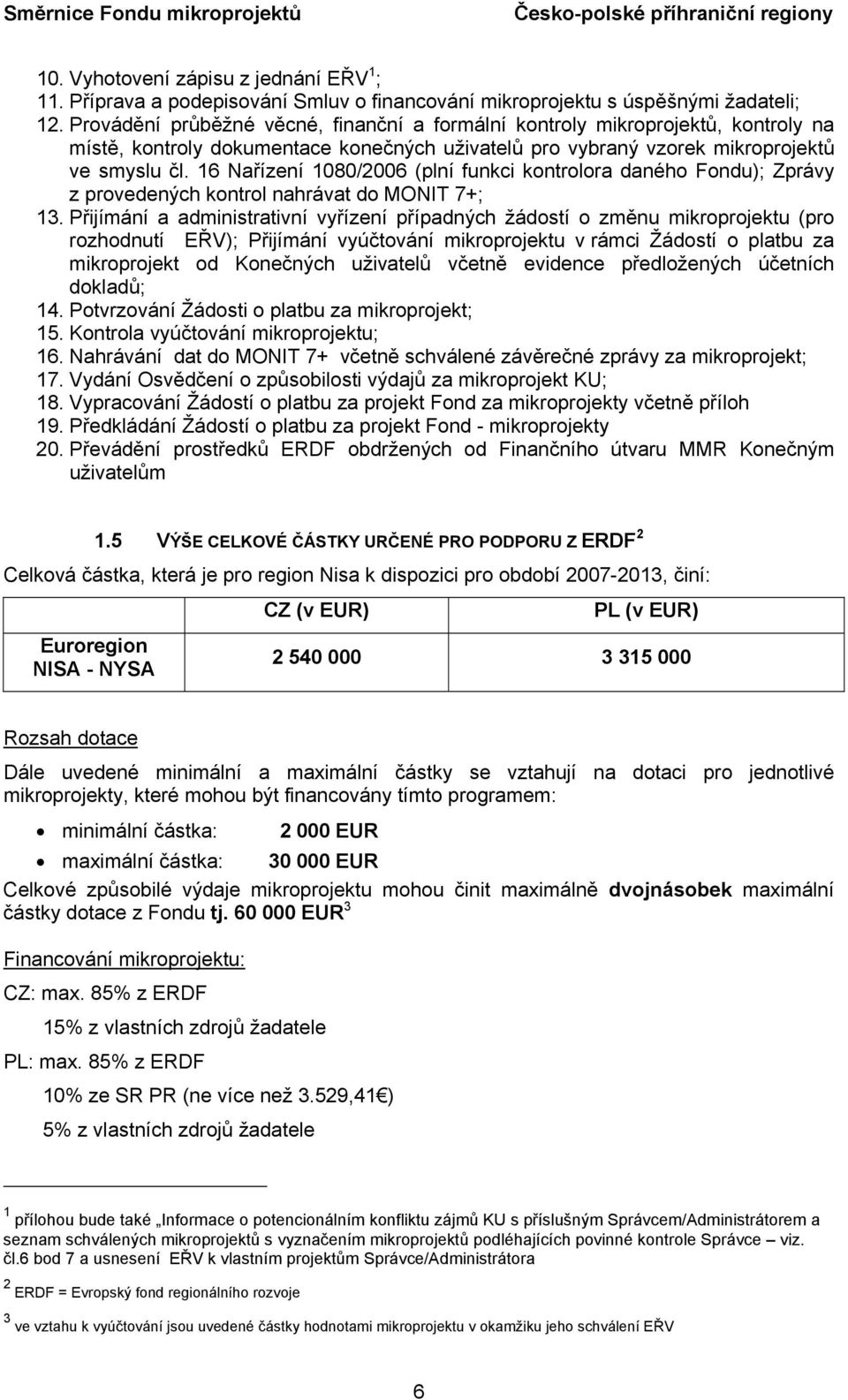 16 Nařízení 1080/2006 (plní funkci kontrolora daného Fondu); Zprávy z provedených kontrol nahrávat do MONIT 7+; 13.