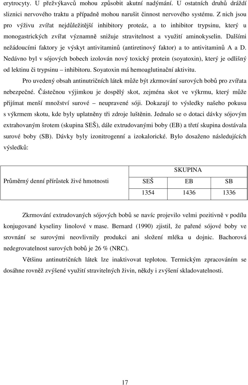 Dalšími nežádoucími faktory je výskyt antivitaminů (antiretinový faktor) a to antivitaminů A a D.