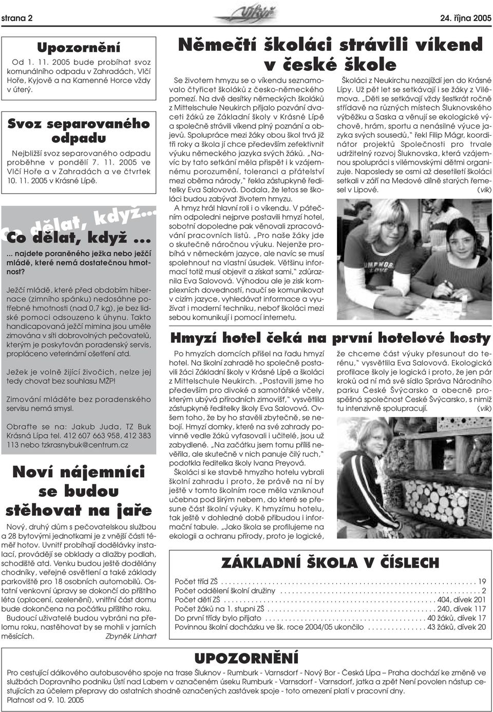 ..... najdete poranûného jeïka nebo jeïãí mládû, které nemá dostateãnou hmotnost?