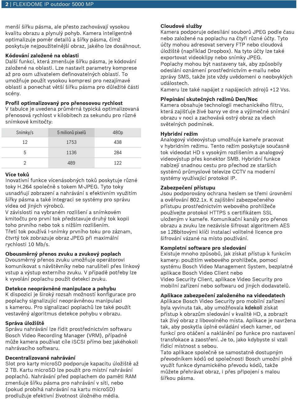 Kódování založené na oblasti Další fnkcí, která zmenšje šířk pásma, je kódování založené na oblasti. Lze nastavit parametry komprese až pro osm živatelem definovatelných oblastí.