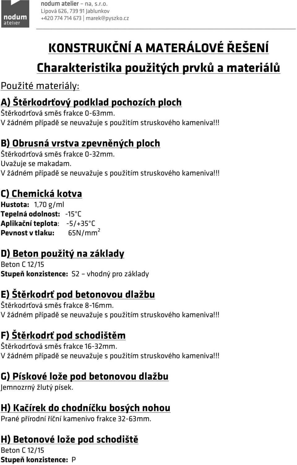 V žádném případě se neuvažuje s použitím struskového kameniva!