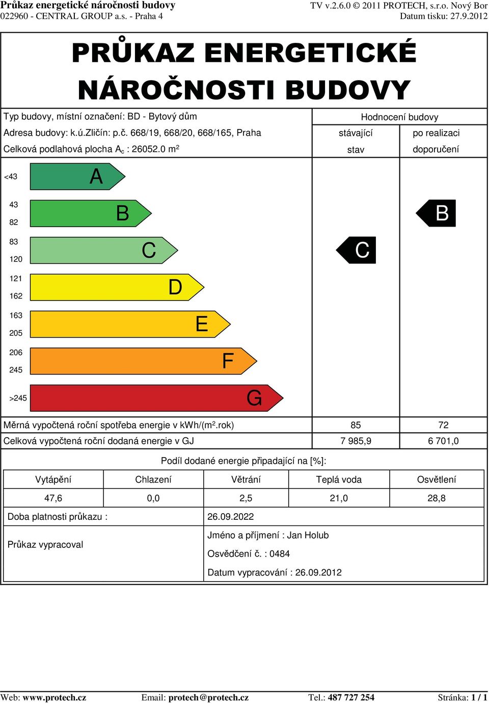 0 m 2 stav doporu ení <43 43 82 83 120 121 162 163 205 206 245 >245 A B C D E F M rná vypo tená ro ní spot eba energie v kwh/(m 2.