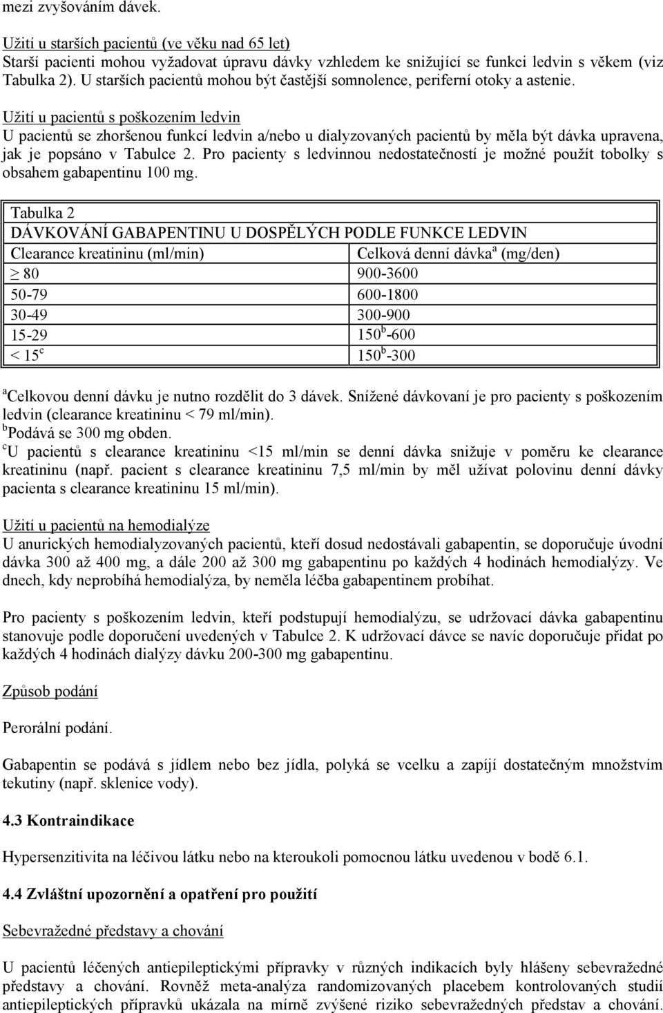 Užití u pacientů s poškozením ledvin U pacientů se zhoršenou funkcí ledvin a/nebo u dialyzovaných pacientů by měla být dávka upravena, jak je popsáno v Tabulce 2.