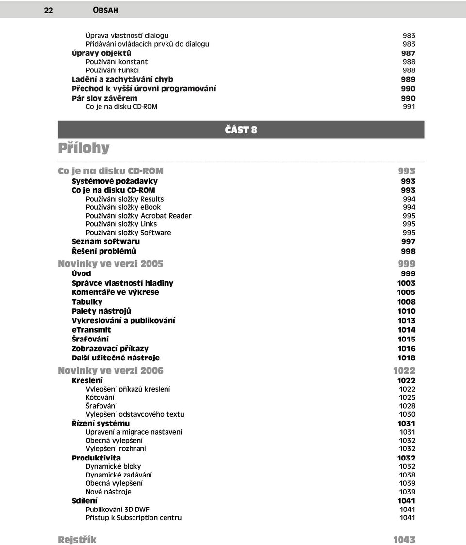 složky ebook 994 Používání složky Acrobat Reader 995 Používání složky Links 995 Používání složky Software 995 Seznam softwaru 997 Řešení problémů 998 Novinky ve verzi 2005 999 Úvod 999 Správce