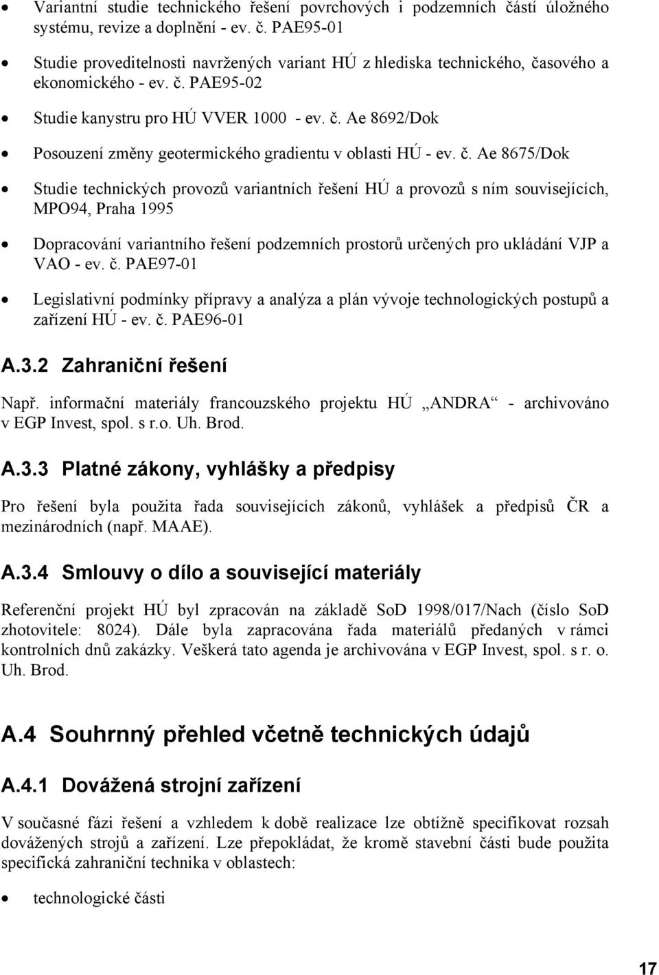 Ae 8692/Dok Posouzení změny geotermického gradientu v oblasti HÚ - ev. č.