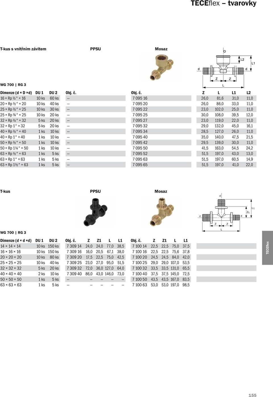 Z L L1 L2 16 Rp ½" 16 10 ks 60 ks 7 095 16 26,0 81,6 31,0 11,0 20 Rp ½" 20 10 ks 40 ks 7 095 20 26,0 86,0 33,0 11,0 25 Rp ½" 25 10 ks 30 ks 7 095 22 23,0 102,0 25,0 11,0 25 Rp ¾" 25 10 ks 20 ks 7 095