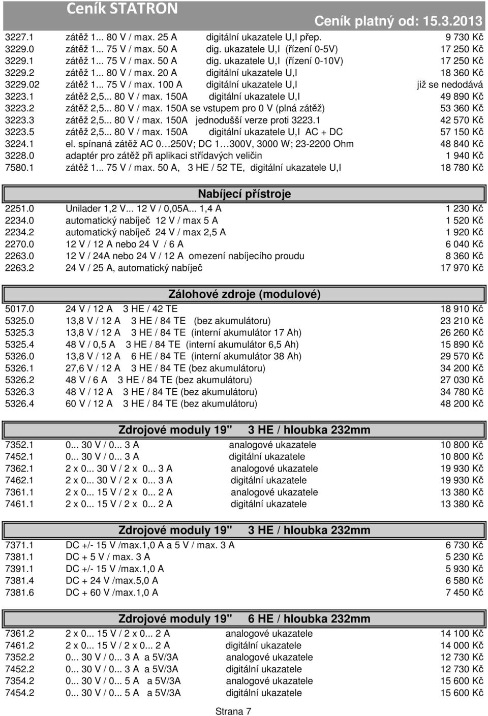 2 zátěž 2,5... 80 V / max. 150A se vstupem pro 0 V (plná zátěž) 53 360 Kč 3223.3 zátěž 2,5... 80 V / max. 150A jednodušší verze proti 3223.1 42 570 Kč 3223.5 zátěž 2,5... 80 V / max. 150A digitální ukazatele U,I AC + DC 57 150 Kč 3224.